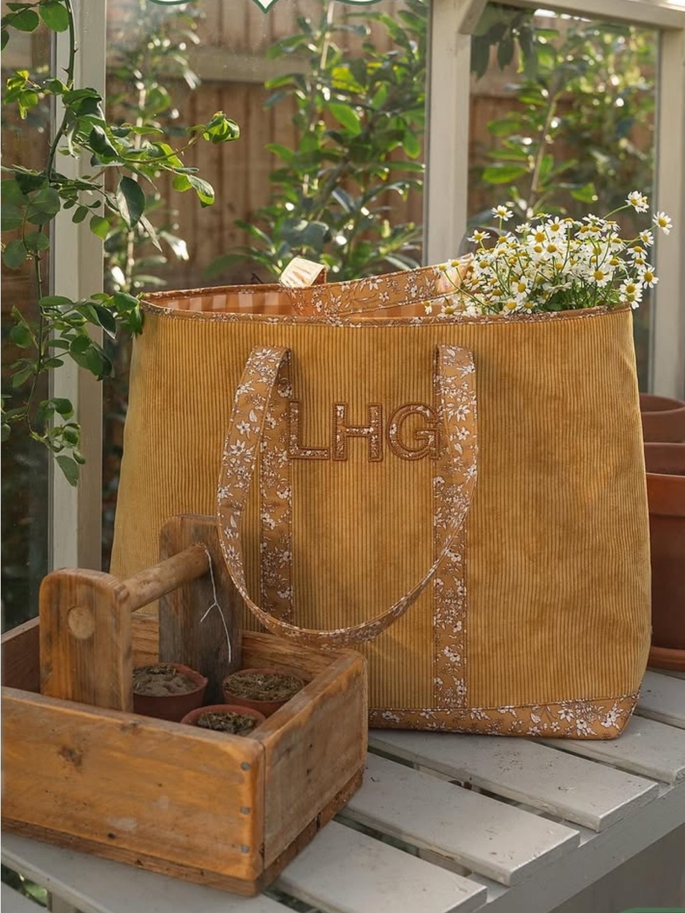 Stoney Clover Cottage Collection Large Corduroy Tote Honeycomb NEW